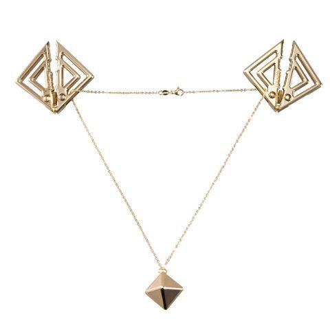 Зажимы для сосков с тяжелой подвеской LOCKINK Adjustable Nipple Clamps with Heavy Pendant, под золото SX0846 фото