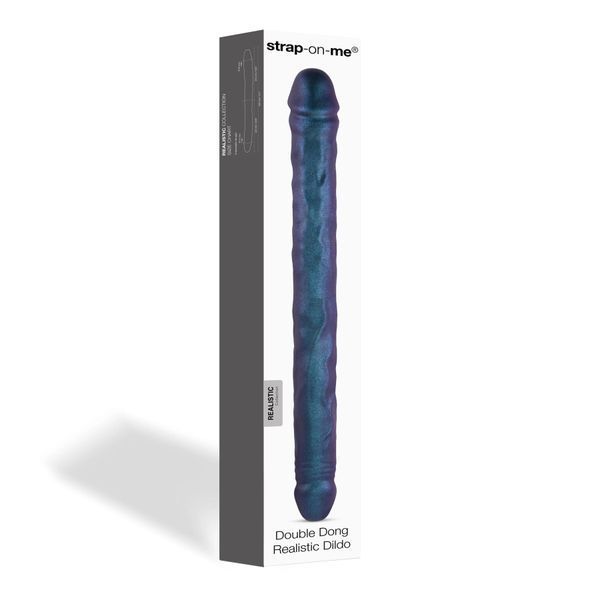 Фалоімітатор подвійний Strap-On-Me DOUBLE DONG REALISTIC DILDO - SNAKY METALLIC COLOR SX1389 фото