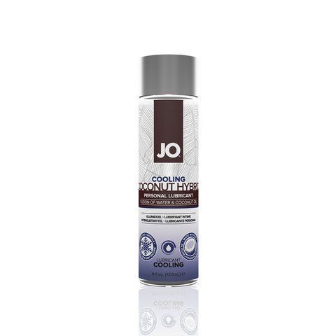 Охолоджувальна змазка-крем з кокосовою олією JO Coconut Hybrid COOLING (120 мл) біла SO1698 фото