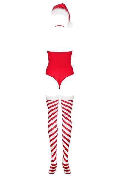 Боди Obsessive Kissmas teddy red L/XL (мятая упаковка!!!) SX1153-R фото