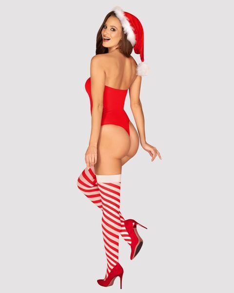 Боди Obsessive Kissmas teddy red L/XL (мятая упаковка!!!) SX1153-R фото