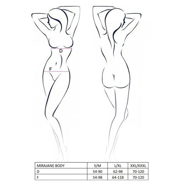 Полупрозрачное боди с вырезами Passion Exclusive Mirajane Body black S/M, black PS26405 фото
