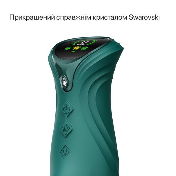 Смарт пульсатор-кролик с вибрацией Zalo Mose 2 Turquoise Green, подогрев до 42&deg;C, кристалл Swarovski SX2687 фото
