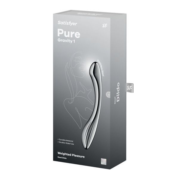 Металевий дилдо Satisfyer Pure Gravity 1, двосторонній, можна нагрівати й охолоджувати, 939 г SX3253 фото