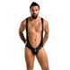 Мужское открытое боди Passion 027 BRUNO XXL/XXXL Black, под латекс, на лямках SO7554 фото 3
