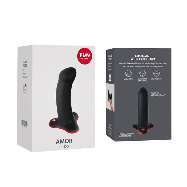 Фаллоимитатор Fun Factory AMOR, черный, длина 14,6 см, диаметр 3,7 см, изогнутый SX0982 фото