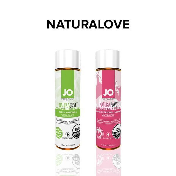 Смазка на водной основе JO NATURALOVE Strawberry (30 мл) с экстрактом ромашки и листьев агавы SO1491 фото