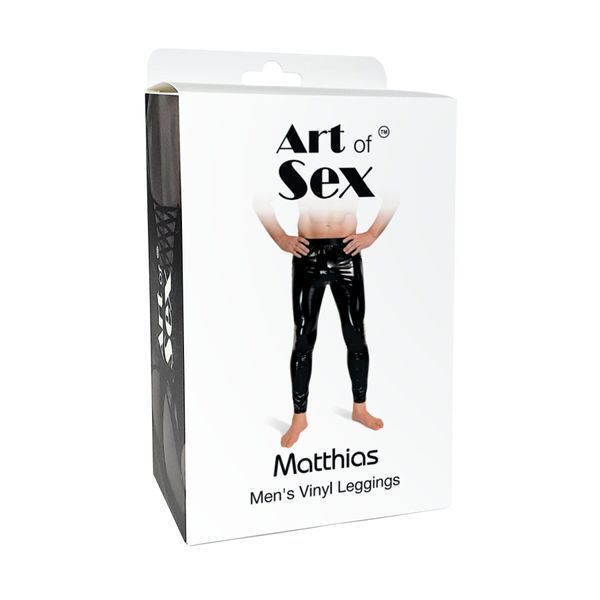 Лаковані чоловічі легінси Art of Sex - Matthias, колір чорний, розмір S SX3530 фото