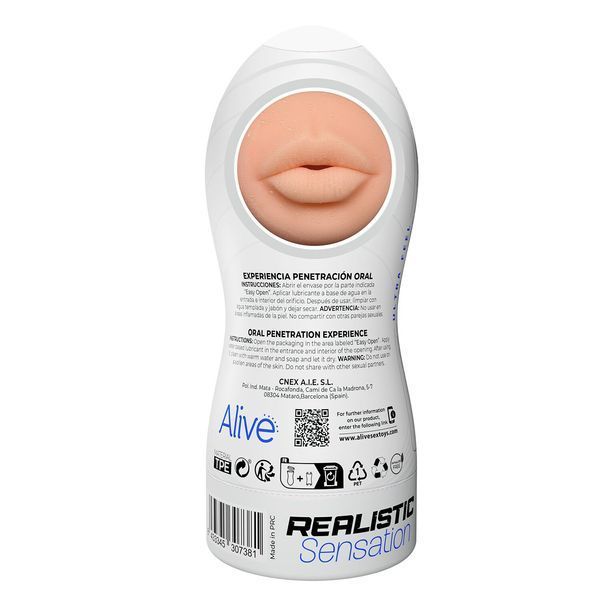 Мастурбатор-ротик Alive Maxi Flex L Oral, реалістичний вхід, рельєфний канал SX0817 фото