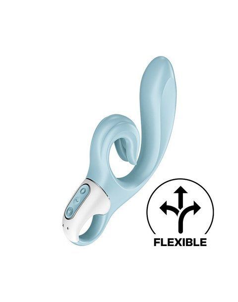 Вибратор-кролик Satisfyer Love Me Blue, гибкий, отросток с тройным кончиком SO7779 фото