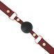 Силиконовый кляп Liebe Seele Wine Red Ball Gag, диаметр шарика 4,3 см, ремень из натуральной кожи SO9450 фото 3