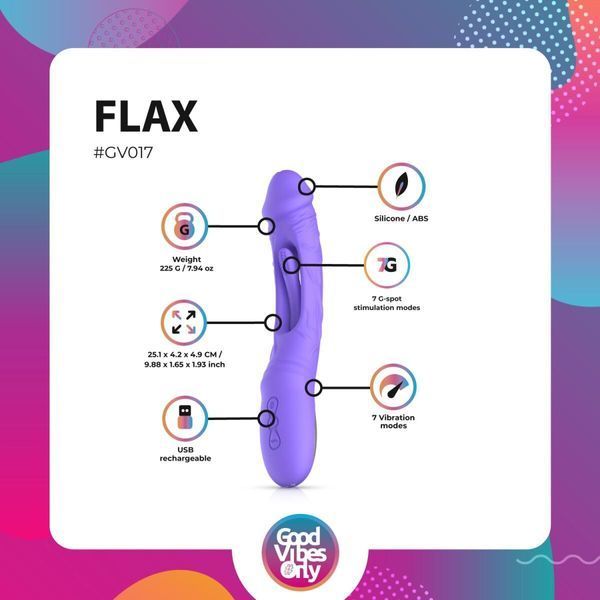 Вибратор Good Vibes Only - Flax Vibrating Dildo with G-Spot Stimulator SX3064 фото