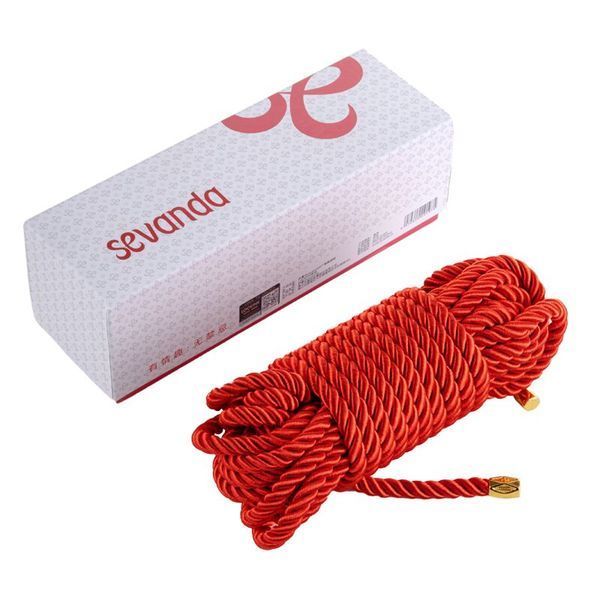 Веревка для шибари LOCKINK SEVANDA Shibari Pratice Rope, красная, 8 м, нейлон+хлопок SX0879 фото
