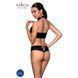 Комплект з еко-шкіри Passion NANCY BIKINI S/M, black, бра та трусики з імітацією шнурівки SO5368 фото 2