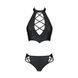Комплект з еко-шкіри Passion NANCY BIKINI S/M, black, бра та трусики з імітацією шнурівки SO5368 фото 5