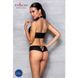 Комплект з еко-шкіри Passion NANCY BIKINI S/M, black, бра та трусики з імітацією шнурівки SO5368 фото 4