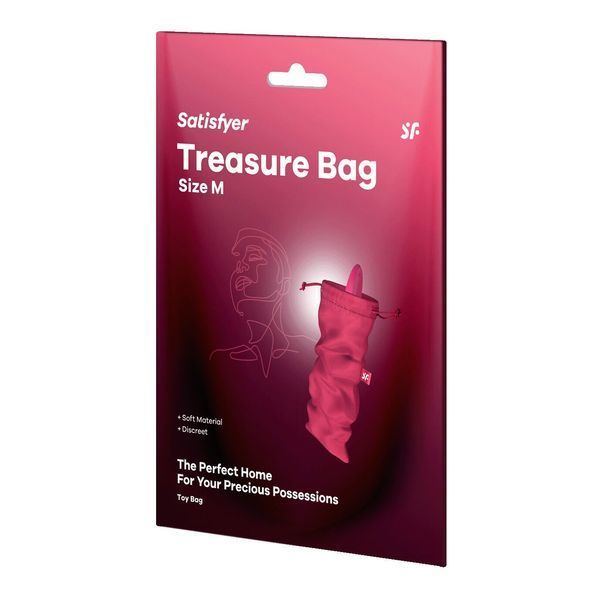 Мешочек для секс-игрушек Satisfyer Treasure Bag M, розовый, на шнурке SX0548 фото