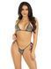 Комплект Leg Avenue Bikini top and thong panty, One Size, чорний, зі стразами, м&rsquo;який ліф та стрінги SX1072 фото 1