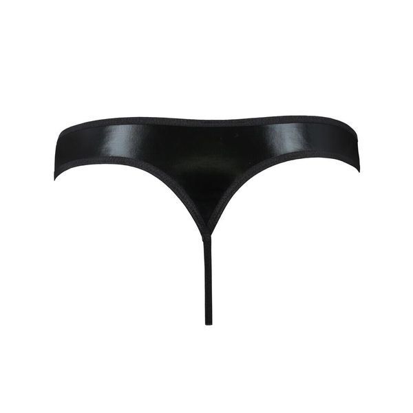 Мужские стринги Passion 033 THONG PAUL XXL/XXXL Black, под латекс SO7572 фото