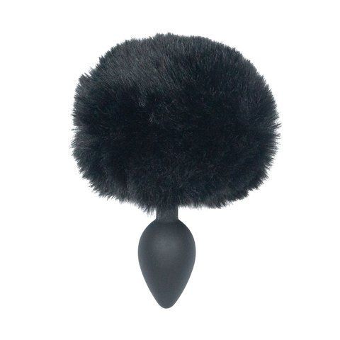 Анальная пробка с хвостом Punishment - Bunny Tail Silicone Anal Plug - Black SX2235 фото