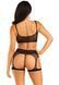 Комплект Leg Avenue Top and garter harness, One Size, черный, сетчатый, топ + пояс с гартерами SX1073 фото 3