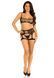 Комплект Leg Avenue Top and garter harness, One Size, черный, сетчатый, топ + пояс с гартерами SX1073 фото 5