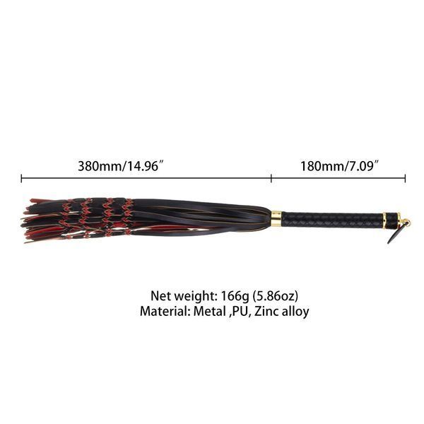 Флоггер LOCKINK SEVANDA Red & Black Braided Tail Flogger, красно-черный, хвосты с узелками SX0876 фото