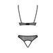 Комплект із бралету з ажурним ліфом та відкритими трусиками Passion CHRISTA SET Open Bra S/M black SO5760 фото 4