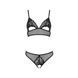 Комплект із бралету з ажурним ліфом та відкритими трусиками Passion CHRISTA SET Open Bra S/M black SO5760 фото 3