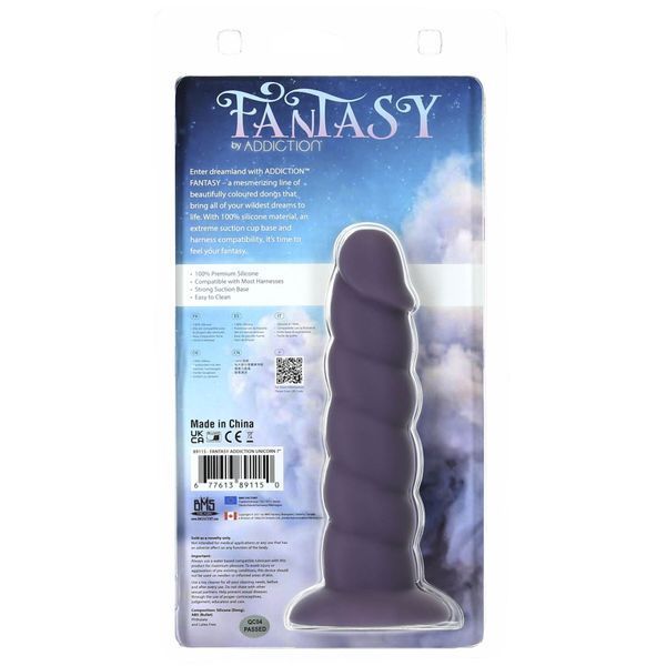 Фаллоимитатор Fantasy by Addiction Unicorn Dildo 7&rdquo; Purple, вибропуля в подарок SX3159 фото