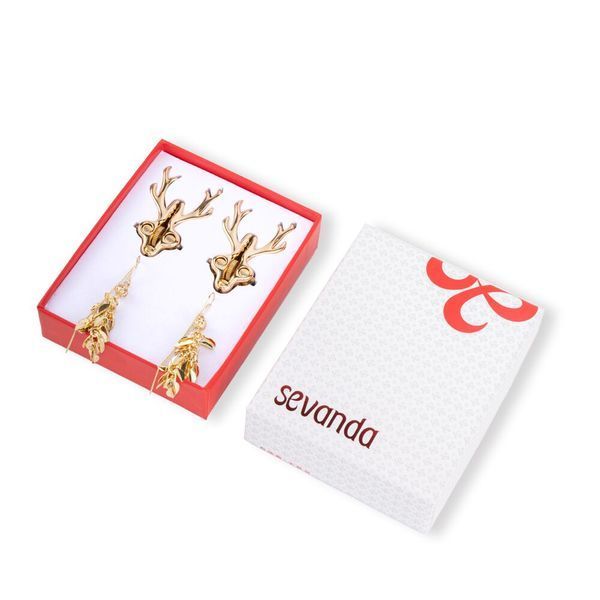 Зажимы для сосков LOCKINK SEVANDA Stag Adjustable Nipple Clamps, золотистые, со съемными подвесками SX0878 фото