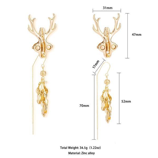 Зажимы для сосков LOCKINK SEVANDA Stag Adjustable Nipple Clamps, золотистые, со съемными подвесками SX0878 фото
