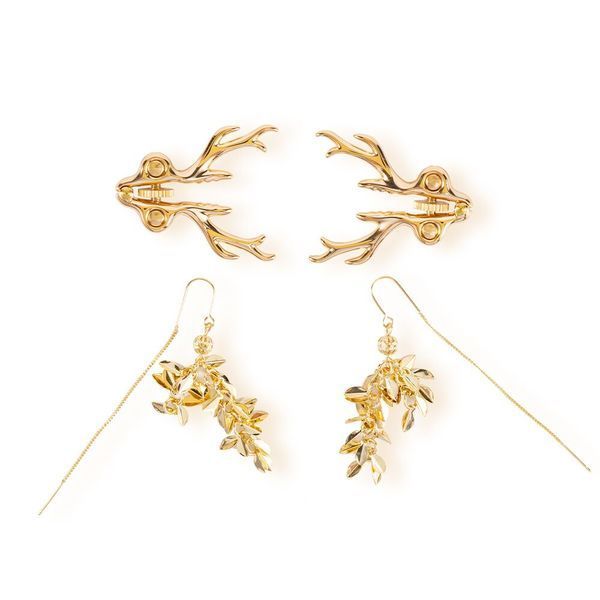Зажимы для сосков LOCKINK SEVANDA Stag Adjustable Nipple Clamps, золотистые, со съемными подвесками SX0878 фото