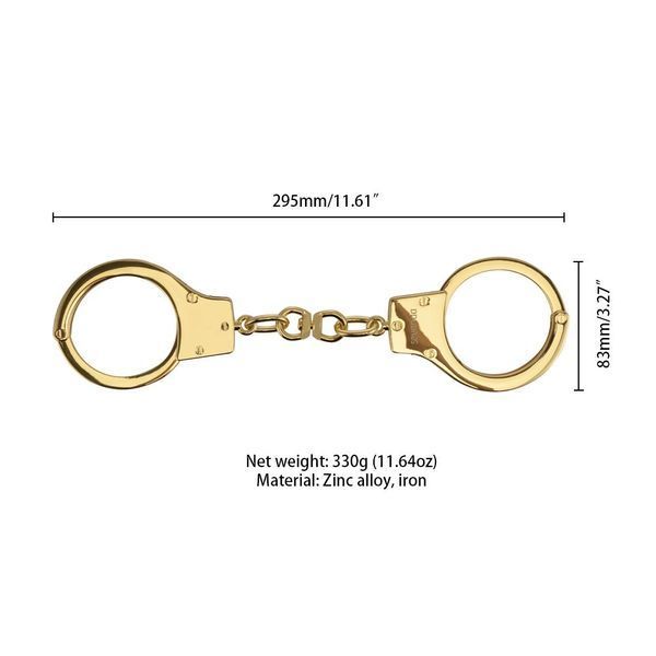 Наручники LOCKINK Pretty-sub Handcuffs, золотистые, металлические, можно открыть без ключа SX0896 фото
