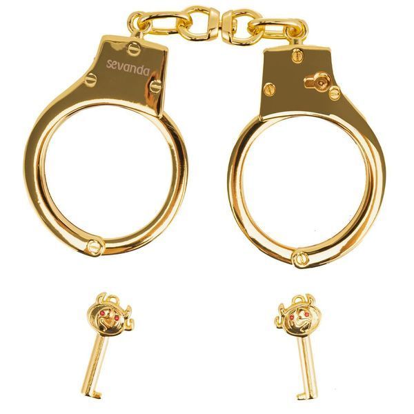 Наручники LOCKINK Pretty-sub Handcuffs, золотистые, металлические, можно открыть без ключа SX0896 фото