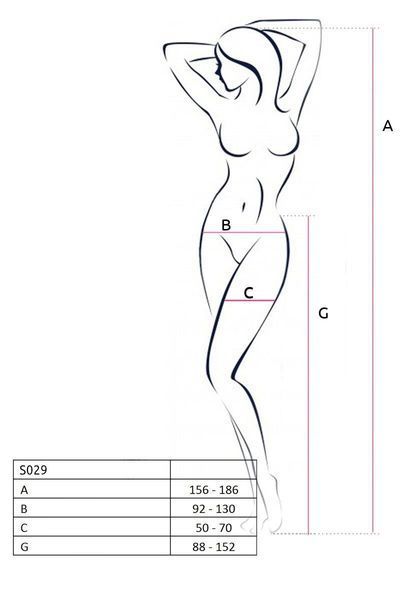Эротические ажурные колготки-бодистокинг Passion S029 One Size, red, пояс и чулки, с доступом SO8958 фото
