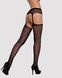 Сітчасті панчохи-стокінги з квітковим малюнком Obsessive Garter stockings S207 S/M/L,чорні SO7266 фото