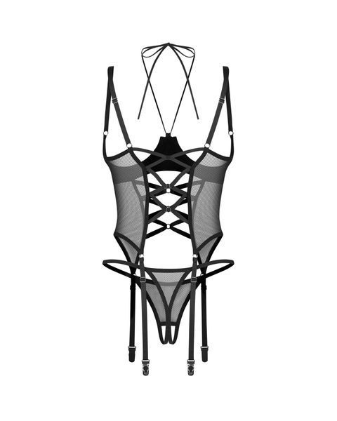 Корсет Obsessive Dominna cupless corset & crotchless thong S/M SX3563 фото
