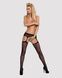 Сітчасті панчохи-стокінги з квітковим малюнком Obsessive Garter stockings S207 XL/XL, чорні, доступ SO7267 фото 3