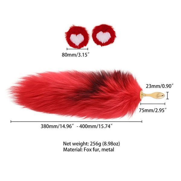 Анальная пробка с хвостом лисицы LOCKINK SEVANDA Red Vixen Set with Pear-shape Plug SX0907 фото