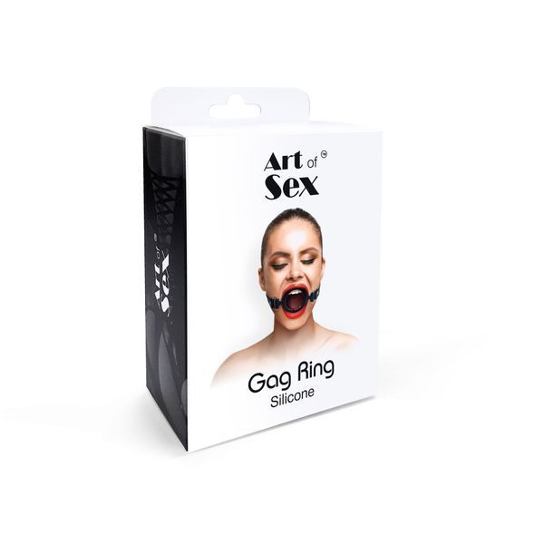 Кляп-расширитель силиконовое кольцо Art of Sex &ndash; Gag ring, красный, натуральная кожа SO6706 фото