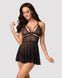 Еротичний мереживний комплект із сіточкою Obsessive 838-BAB-1babydoll & thong black S/M SO7181 фото 1
