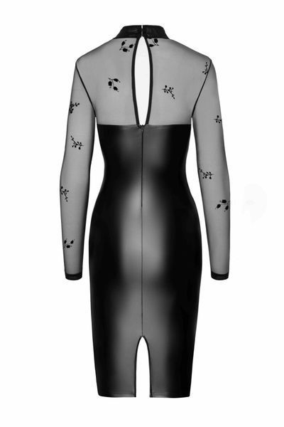 Сукня Noir Handmade F310 Sublime, S, black, міді, мокрий ефект, верх &mdash; сітка, довгий рукав SX0297 фото