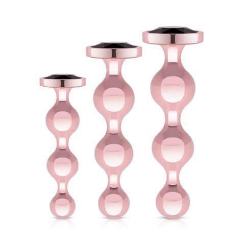 Набор анальных игрушек Rosy Gold - Metal Butt Plug Set 3 Pieces SX3070 фото