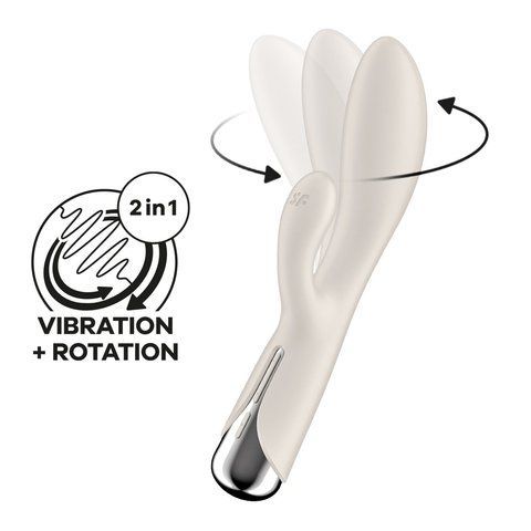 Вибратор-кролик с ротацией Satisfyer Spinning Rabbit 1 Beige, 3 мотора SX0563 фото