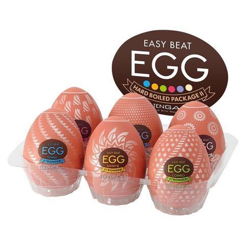Набор мастурбаторов-яиц Tenga Egg Hard Boilded II Pack (6 яиц), плотный TPE, выпуклая текстура SO9804 фото