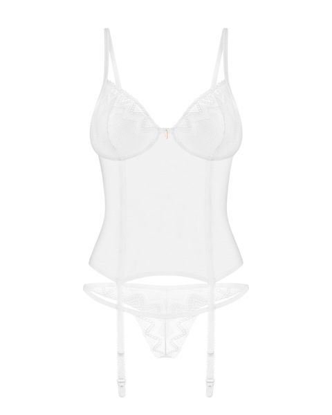 Корсет Obsessive Alissium corset & thong M/L (мятая упаковка!!!) SX0601-R фото