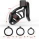 Клетка для пениса LOCKINK SEVANDA Naja-Cobra Chastity Cage Satin Black, 3 кольца разных размеров SX0872 фото 6