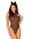 Эротический костюм леопарда Obsessive Leocatia teddy S/M, боди, обруч с ушками SO7712 фото 1