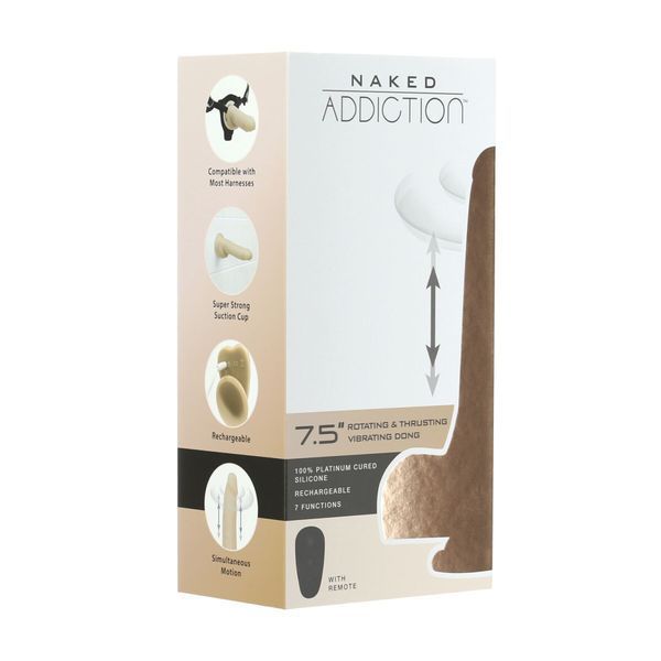 Фалоімітатор з ротацією та пульсацією Naked ADDICTION The Freak 7,5&Prime; Rotating & Thrusting Vibrating SO5590 фото